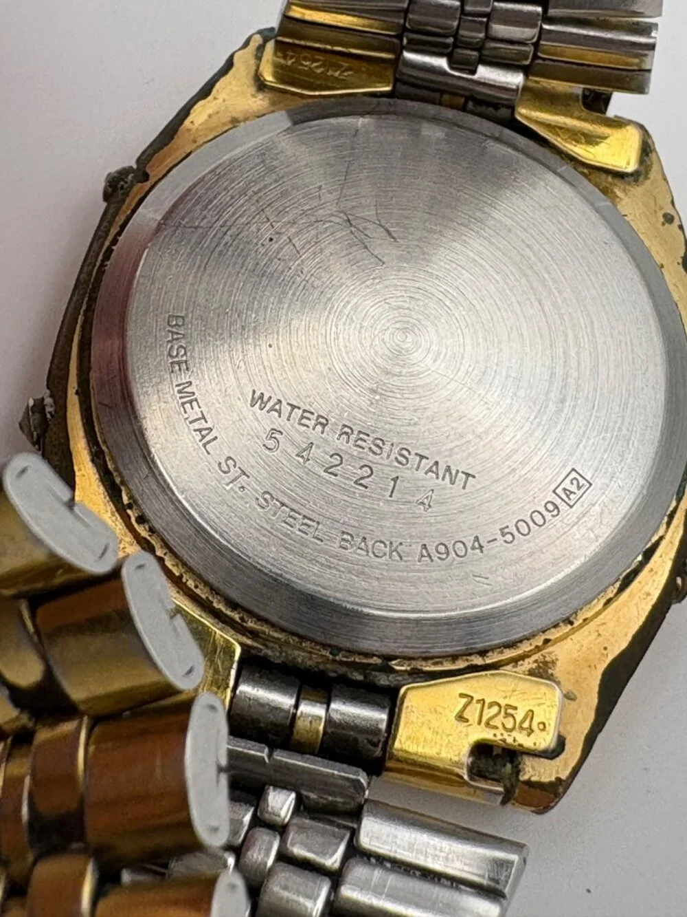 Vintage Seiko A904-5009 Digital Alarm Chronograph Gold Tone Watch Parts Repair